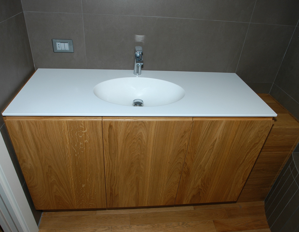 mobile bagno a doghe rovere oliato naturale